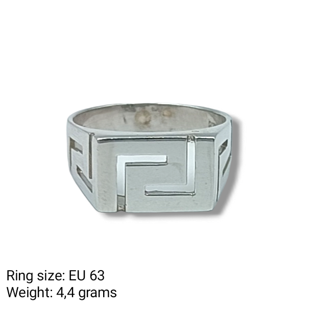 Silver Meander design ring