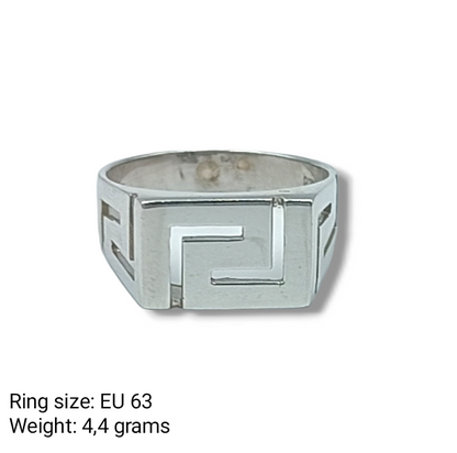 Silver Meander design ring