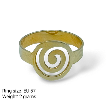 Silver Spiral design ring Gold plated