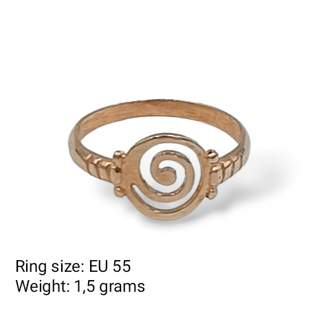 Silver Spiral design ring Rose-Gold plated