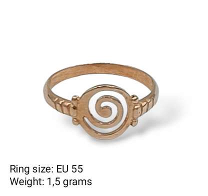 Silver Spiral design ring Rose-Gold plated