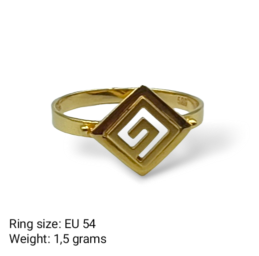 Gold Meander design matte and shiny ring