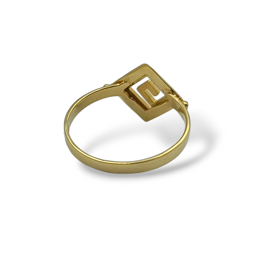 Gold Meander design matte and shiny ring