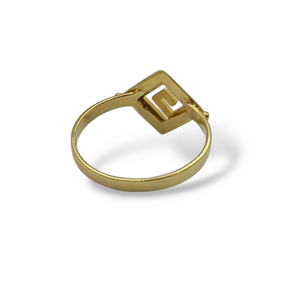 Gold Meander design matte and shiny ring