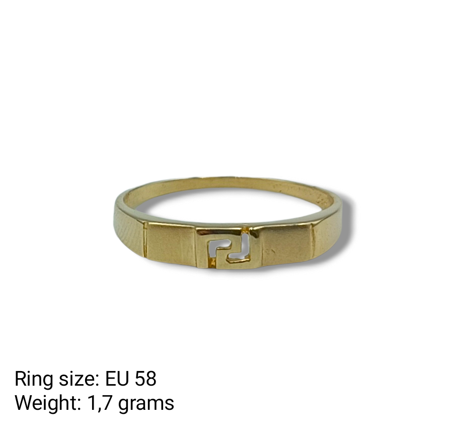 Gold Meander design matte and shiny ring