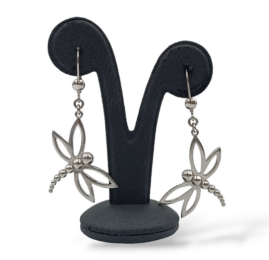 Silver Dragonfly design earrings