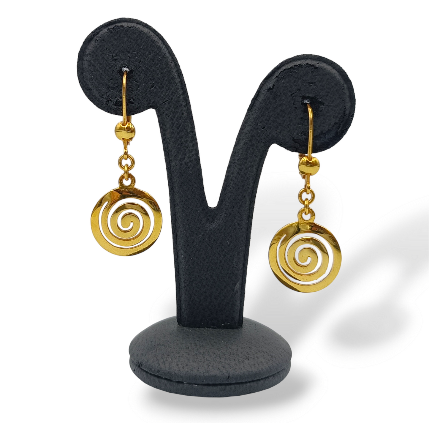 Silver Spiral design earrings Gold plated