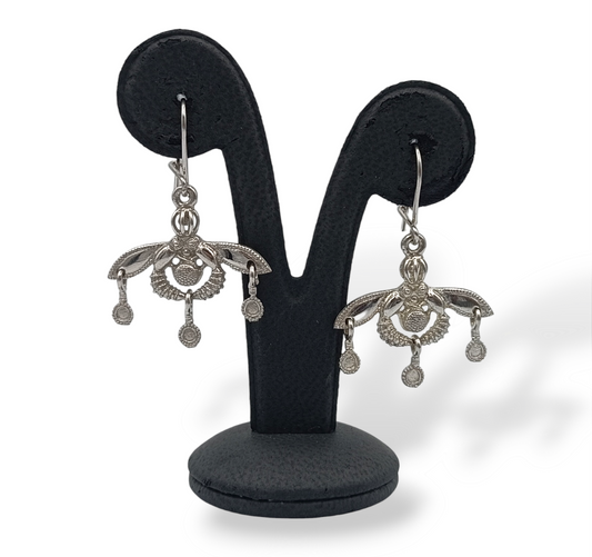 Silver Minoan bee design earrings