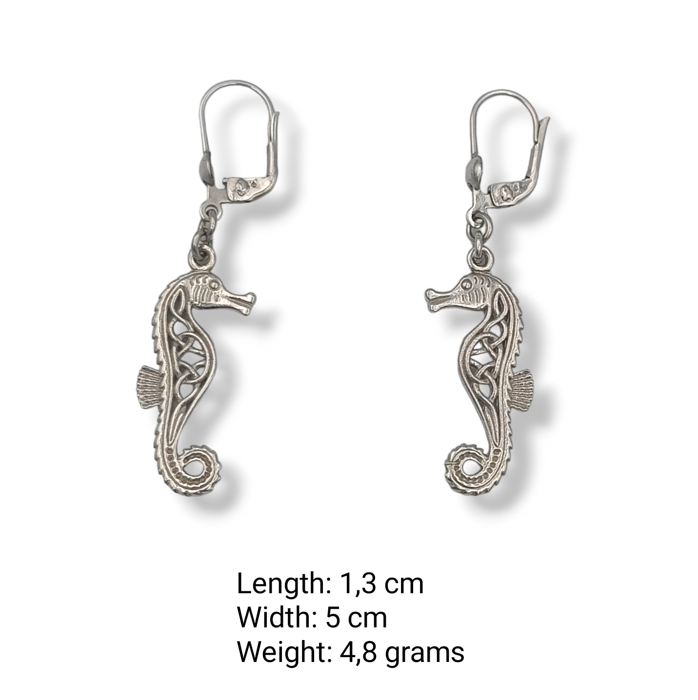 Silver Seahorse design earrings