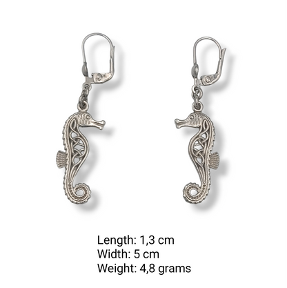 Silver Seahorse design earrings