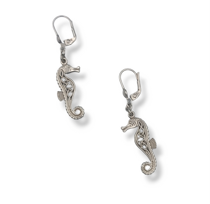 Silver Seahorse design earrings