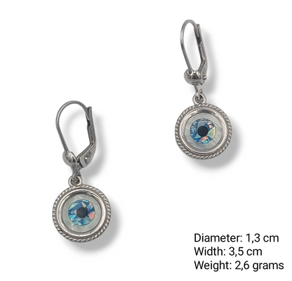 Silver Evil eye design earrings