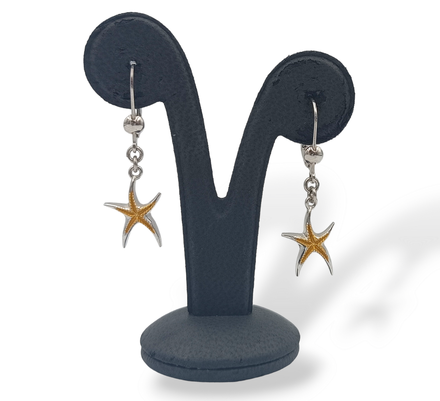 Silver two-toned Starfish design earrings