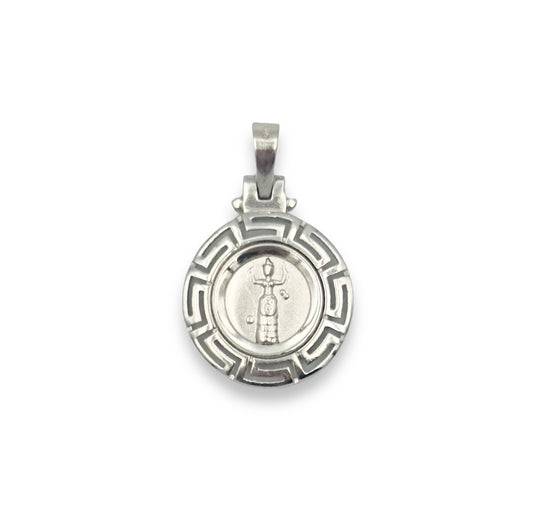 Silver Minoan Snake Goddess design pendant