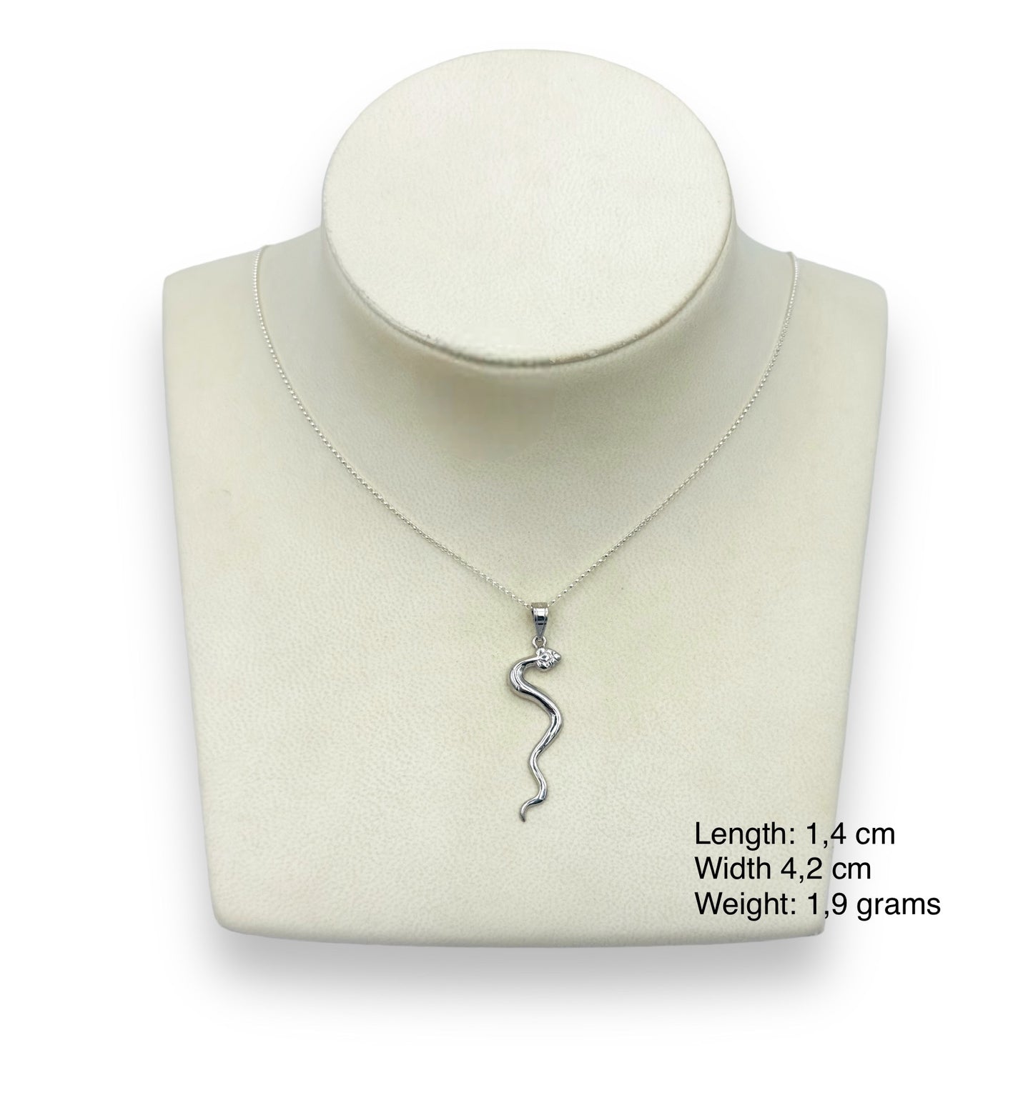 Silver minimal Snake design pendant