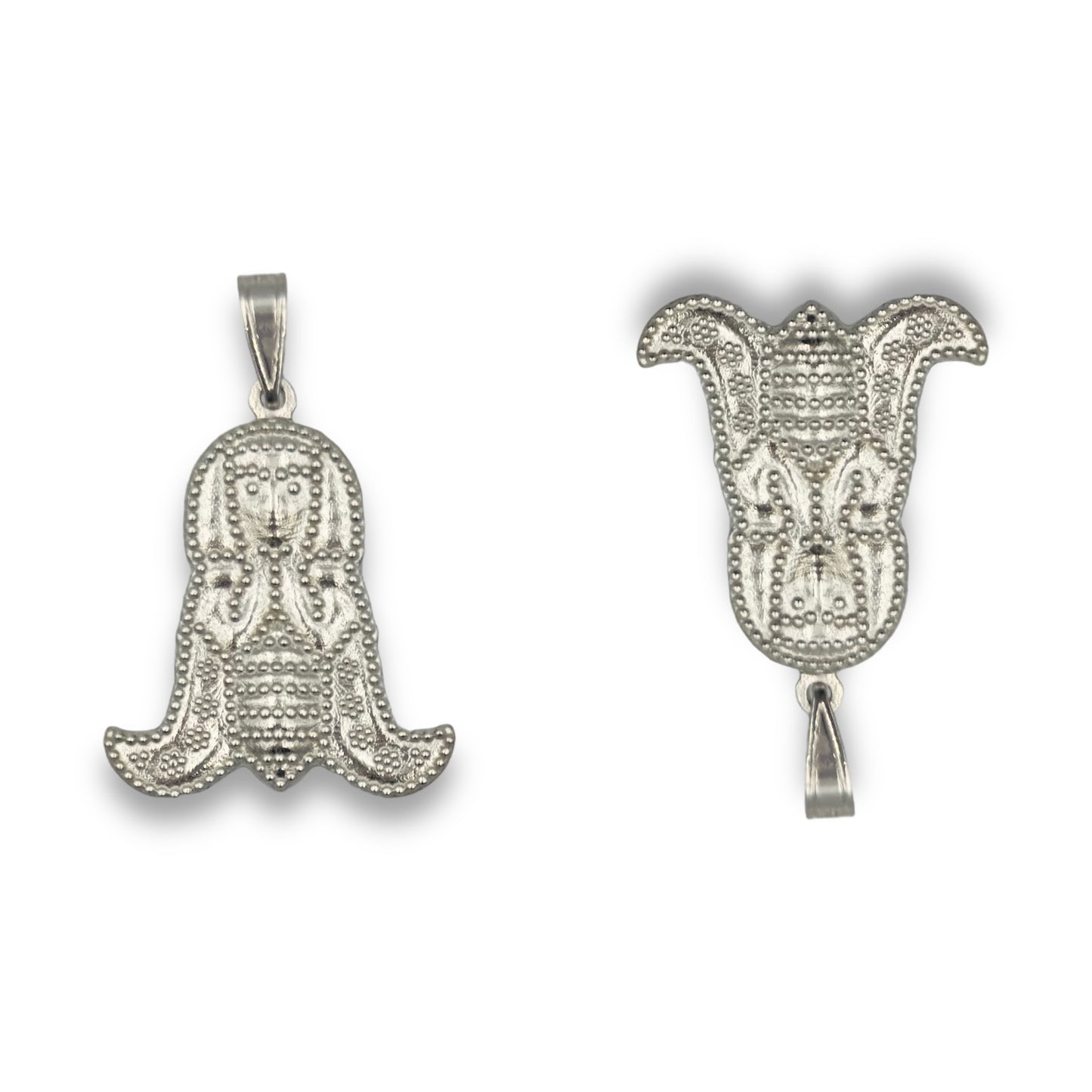 Silver double-sided Minoan bee of Eleutherna pendant