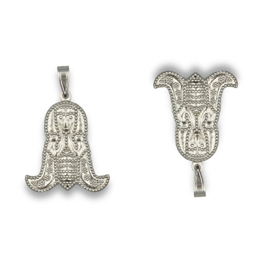 Silver double-sided Minoan bee of Eleutherna pendant