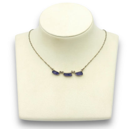 Silver Amethyst stones necklace