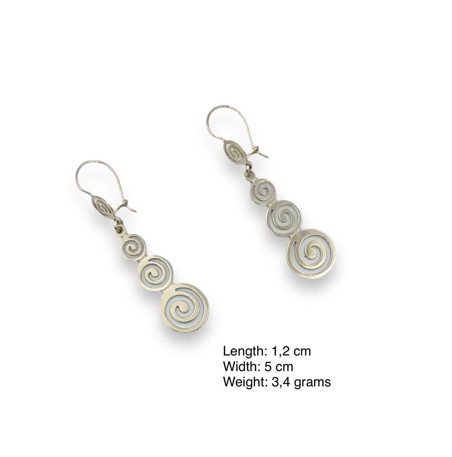 Silver Spiral design earrings