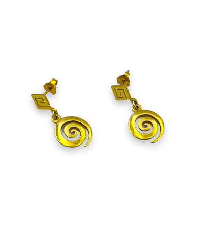 Silver Spiral and Meander design earrings