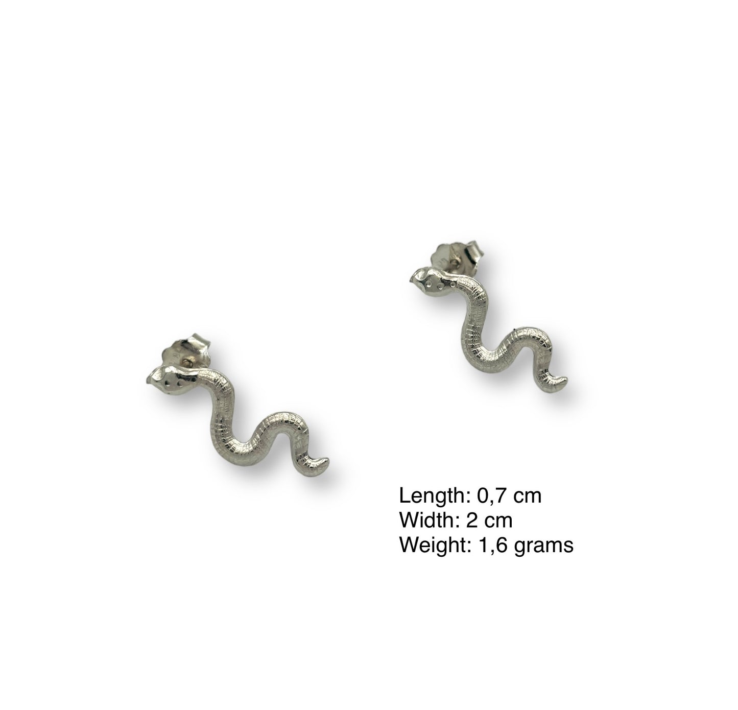 Silver minimal Snakes design earrings