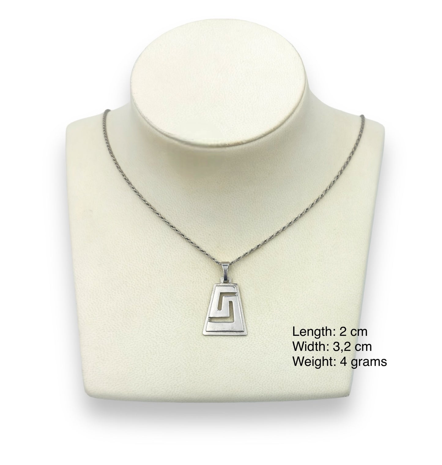 Silver Meander design pendant