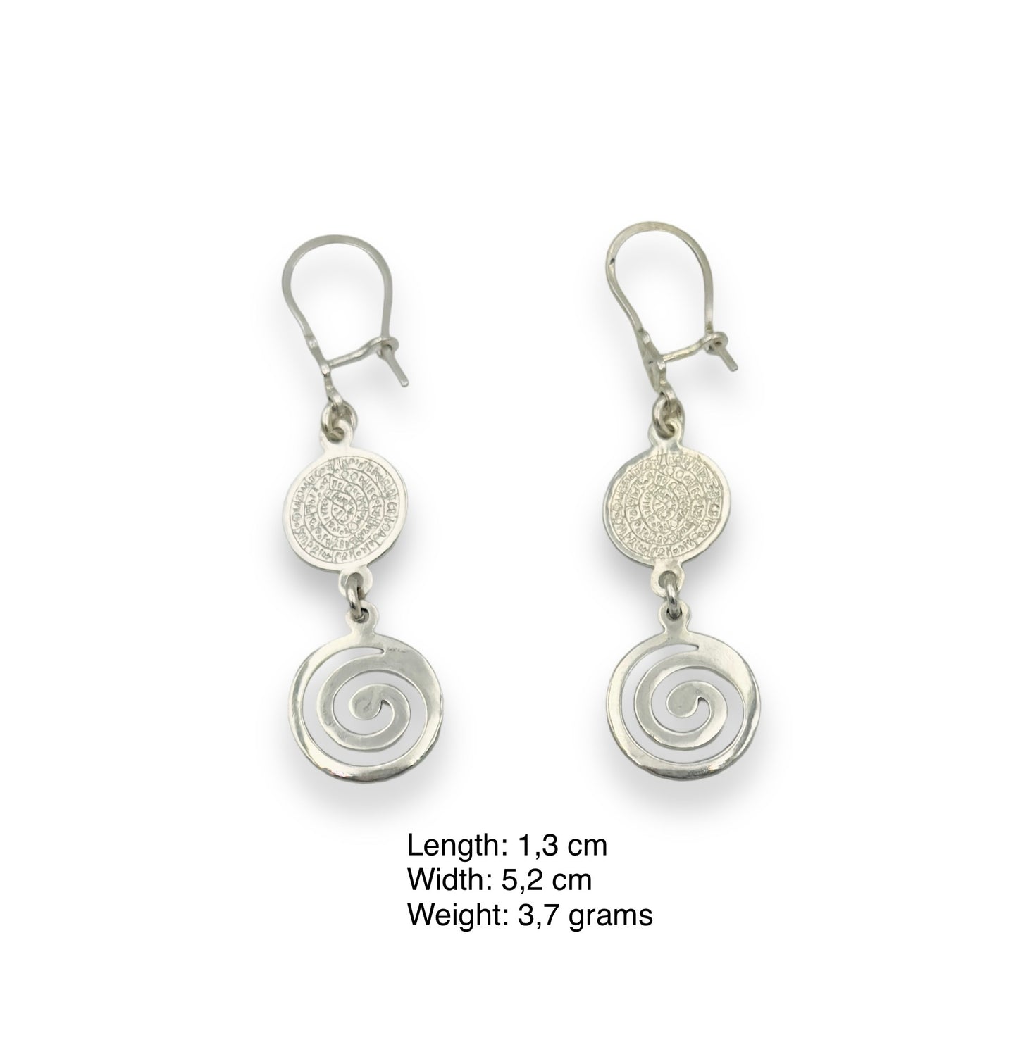 Silver Spiral design earrings