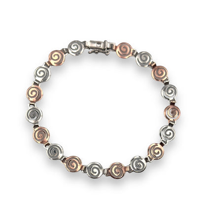 Silver two-toned Spiral design bracelet