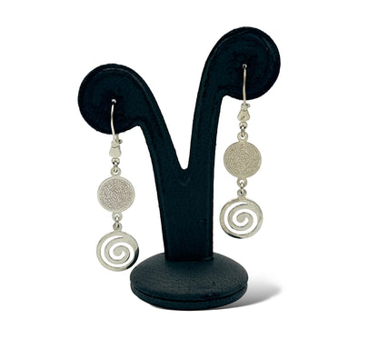 Silver Spiral design earrings