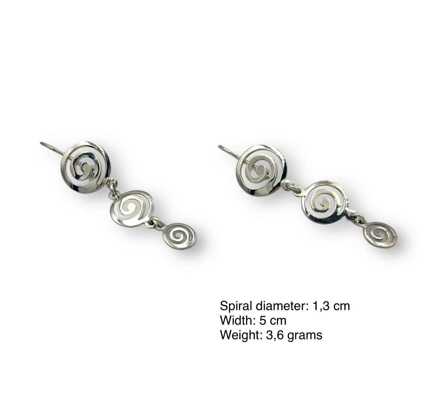 Silver Spiral design earrings