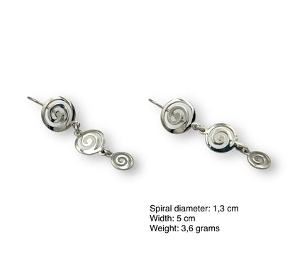 Silver Spiral design earrings