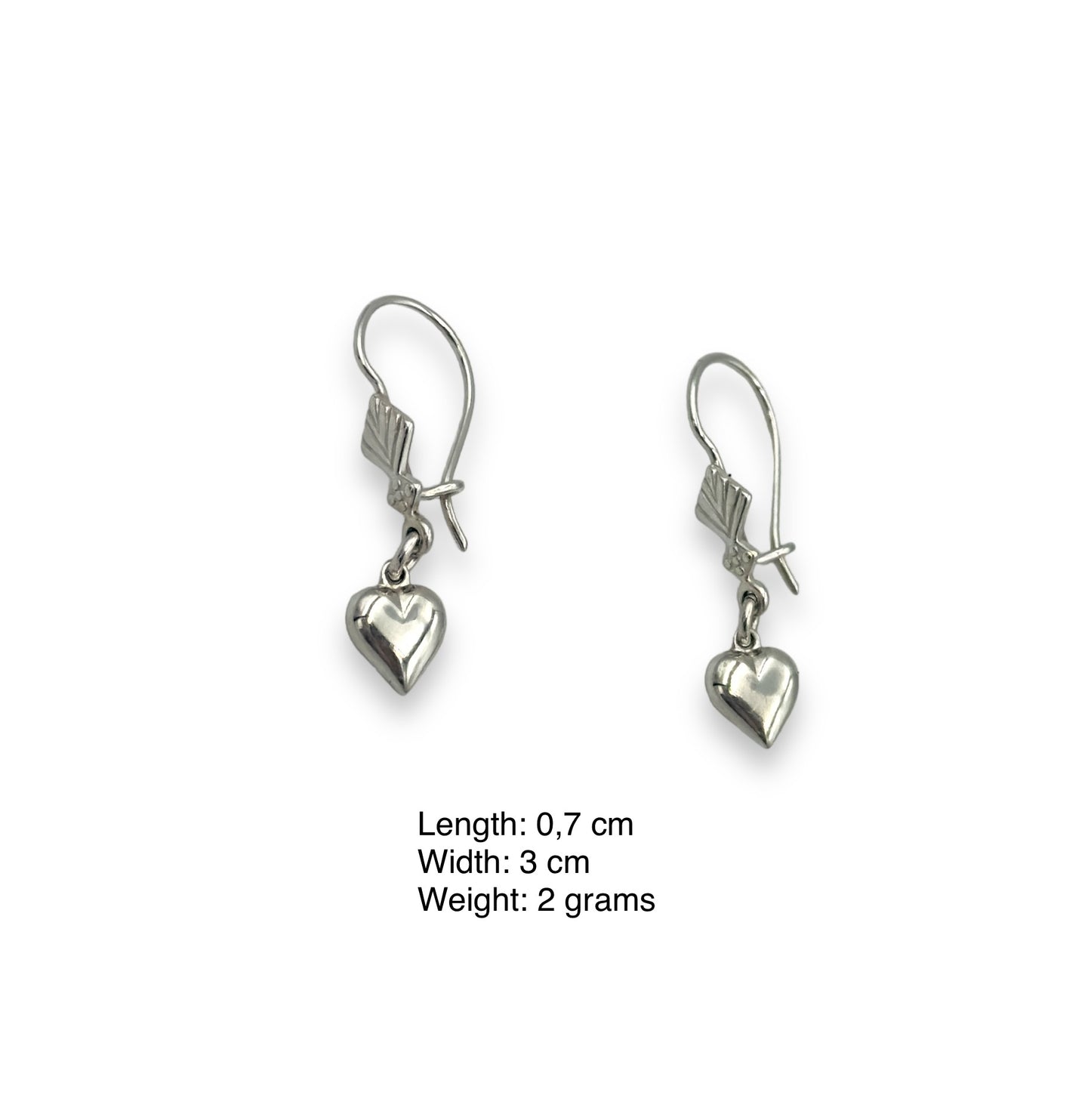 Silver Hearts design earrings