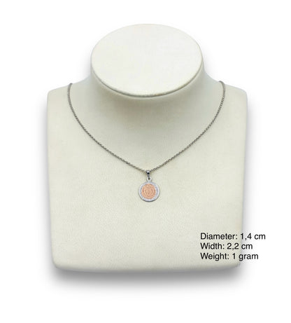 Silver two-toned Disc of Phaistos pendant