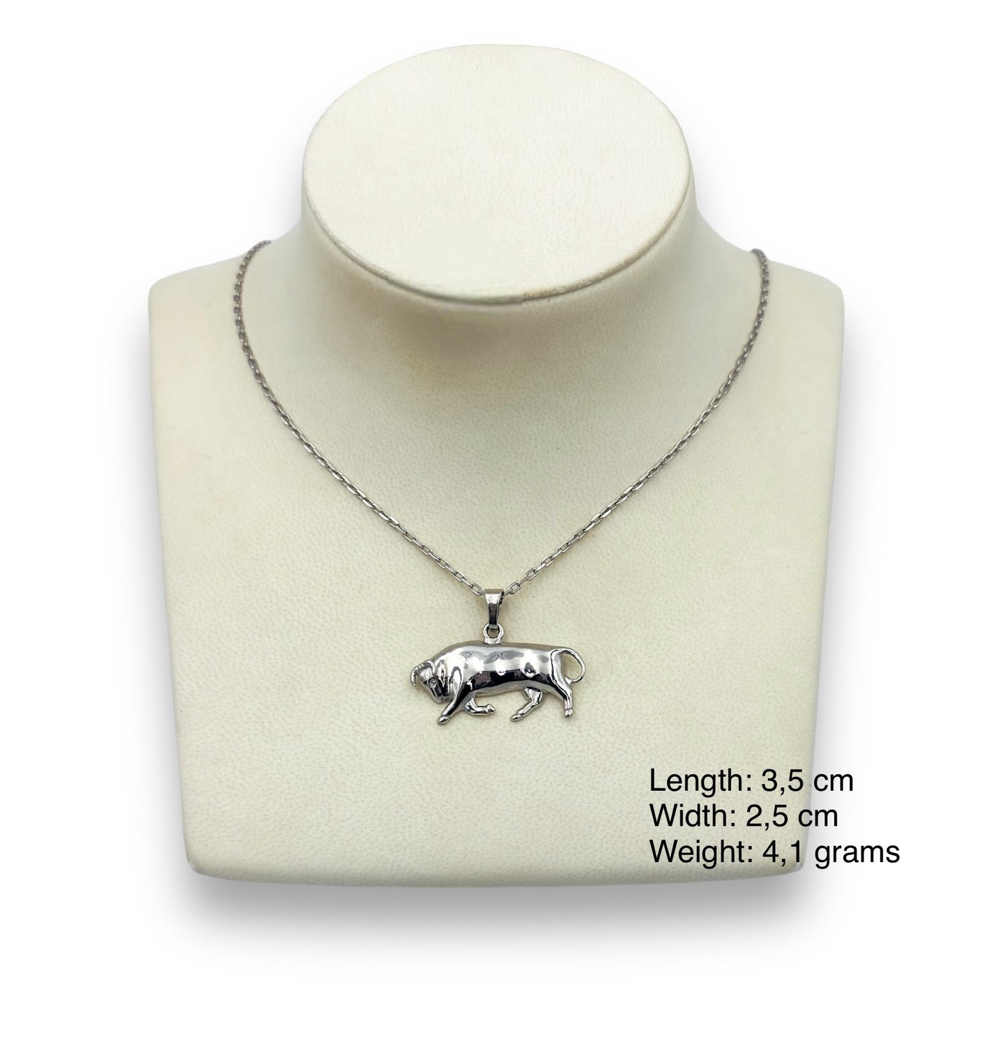 Silver Taurus design pendant