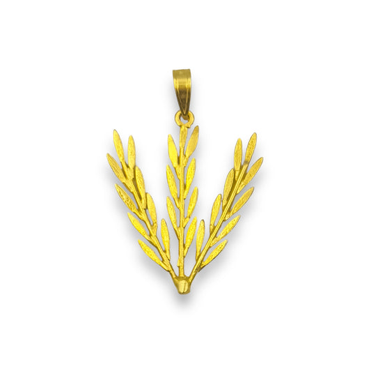 Silver olive leaves pendant