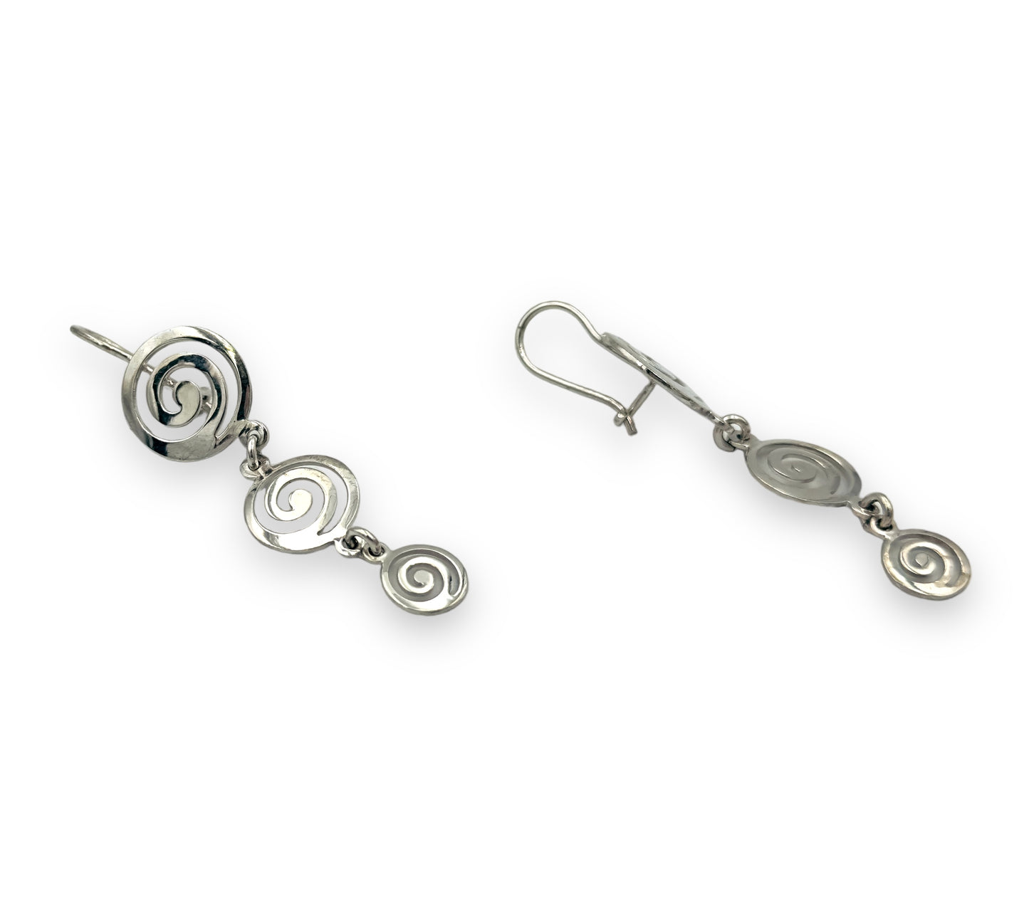 Silver Spiral design earrings