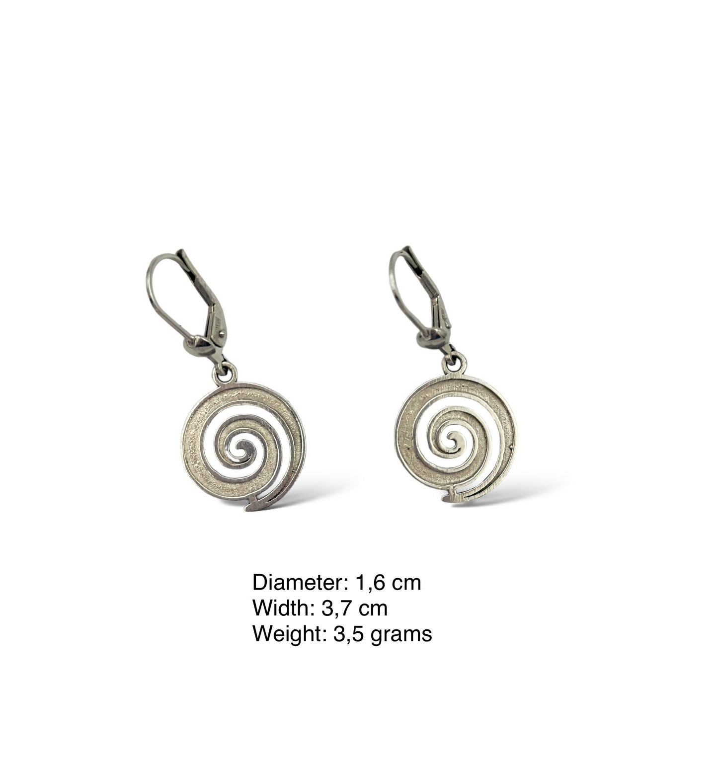 Silver Spiral design earrings