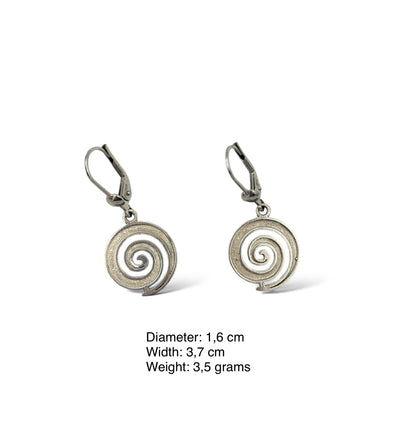 Silver Spiral design earrings