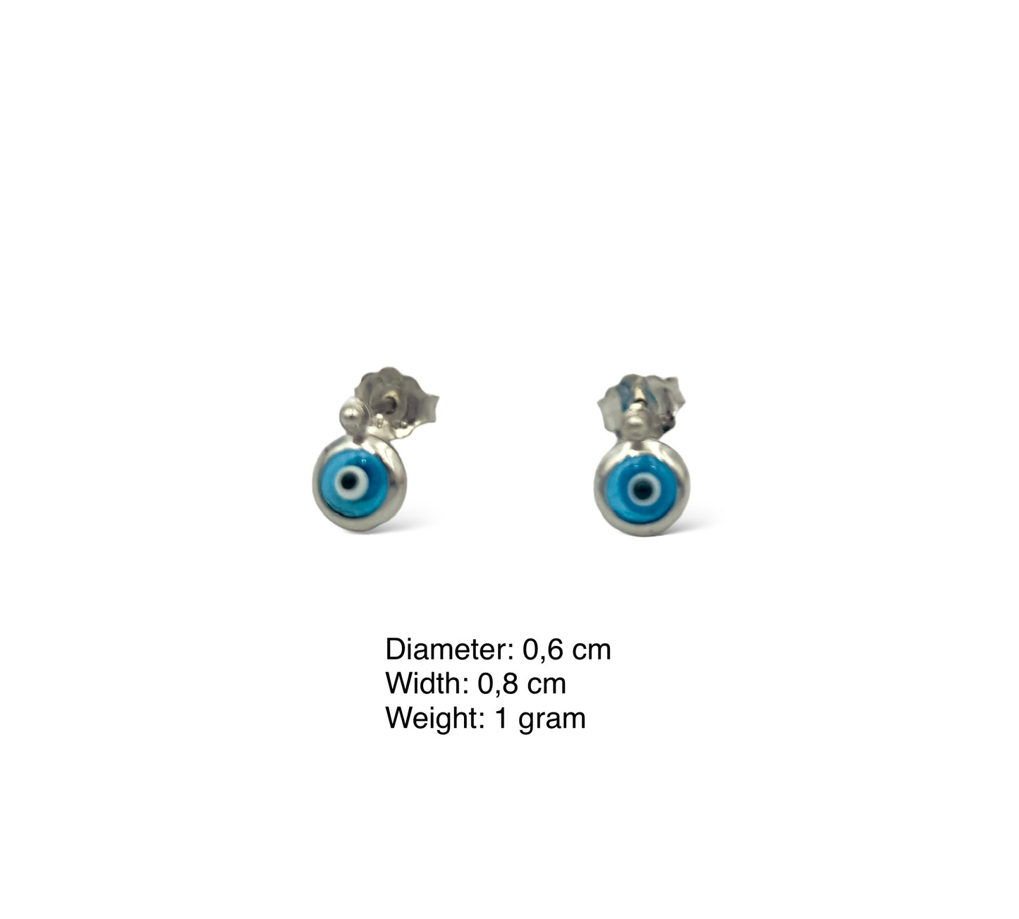 Silver Evil eye design earrings