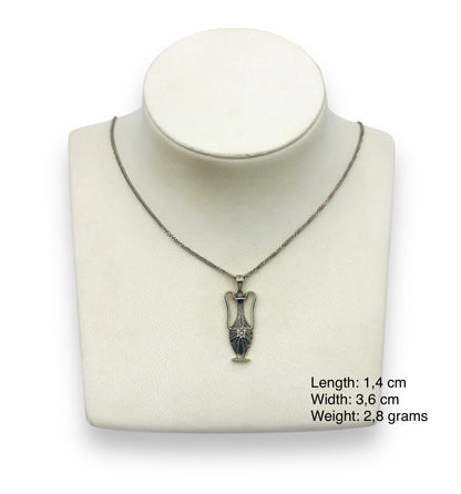 Silver ancient Greek amphoras design pendant