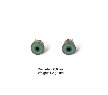 Silver Evil eye design earrings