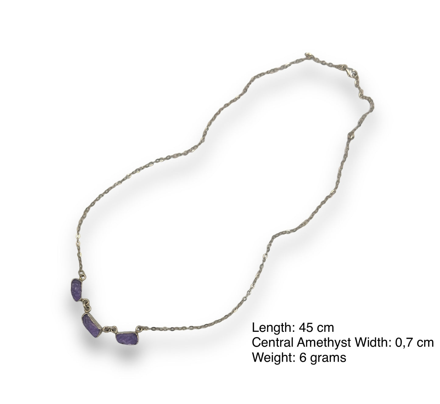 Silver Amethyst stones necklace
