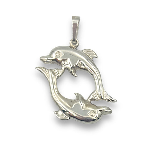 Silver Dolphins design pendant