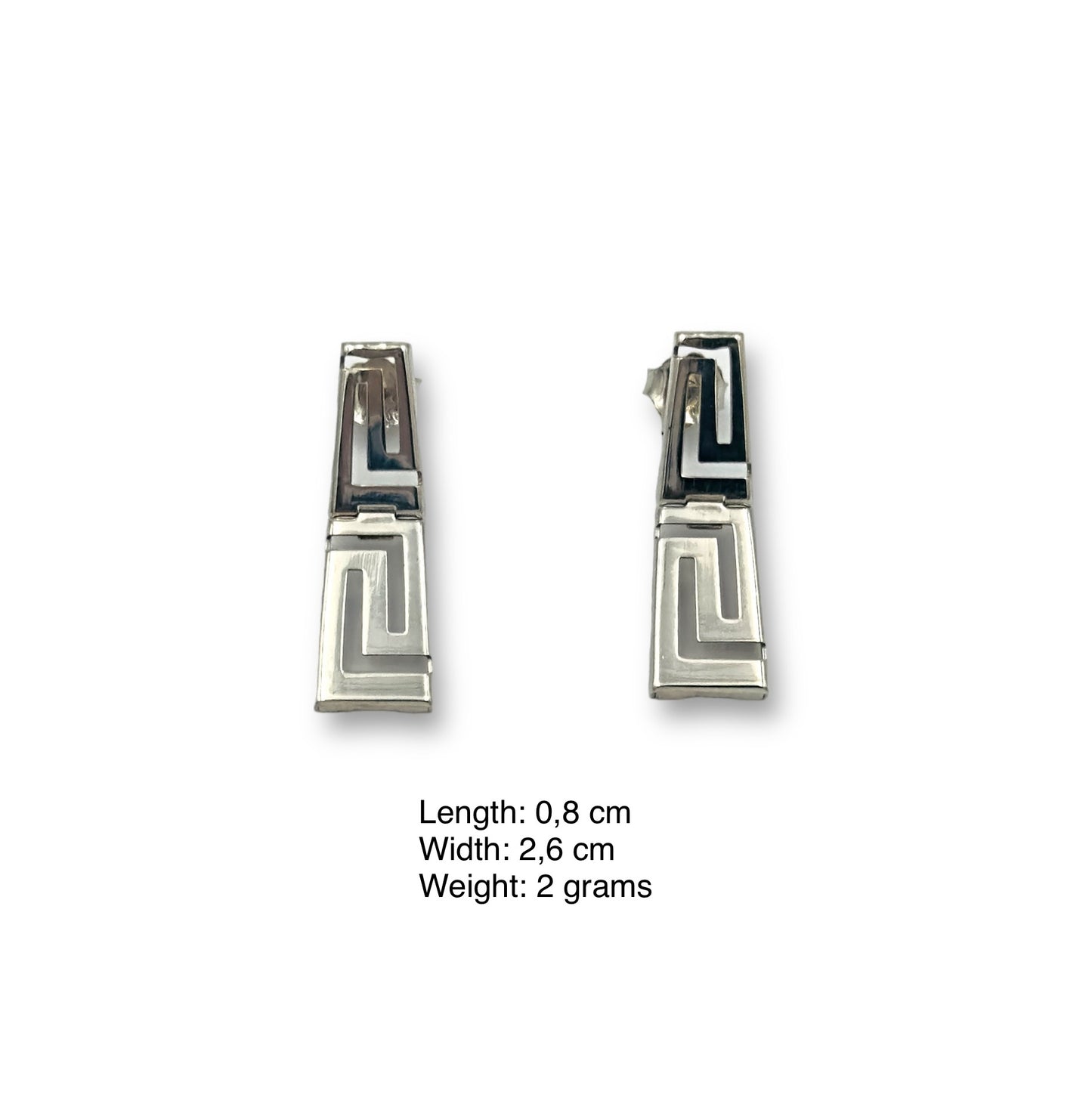 Silver Meander design earrings