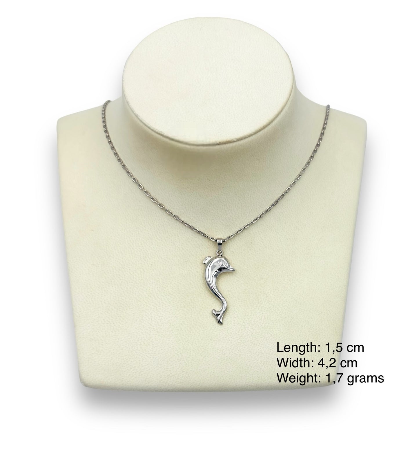 Silver double-sided Dolphin design pendant