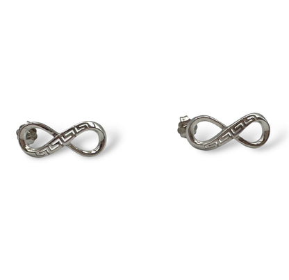 Silver infinity and Meander design earrings