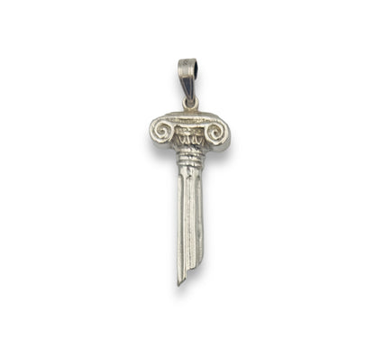Silver ancient greek column pendant