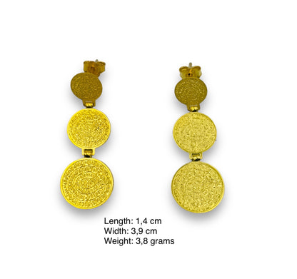 Silver Disc of Phaistos earrings