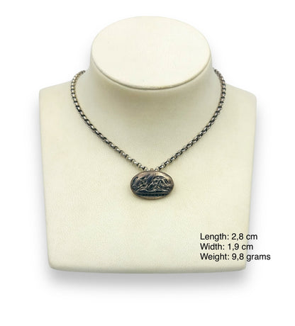 Silver "Theseus signet ring" pendant