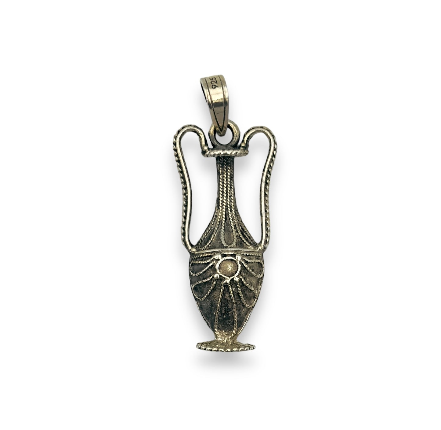 Silver ancient Greek amphoras design pendant